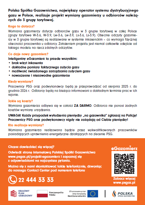 Plakat informacyjny eGazomierz