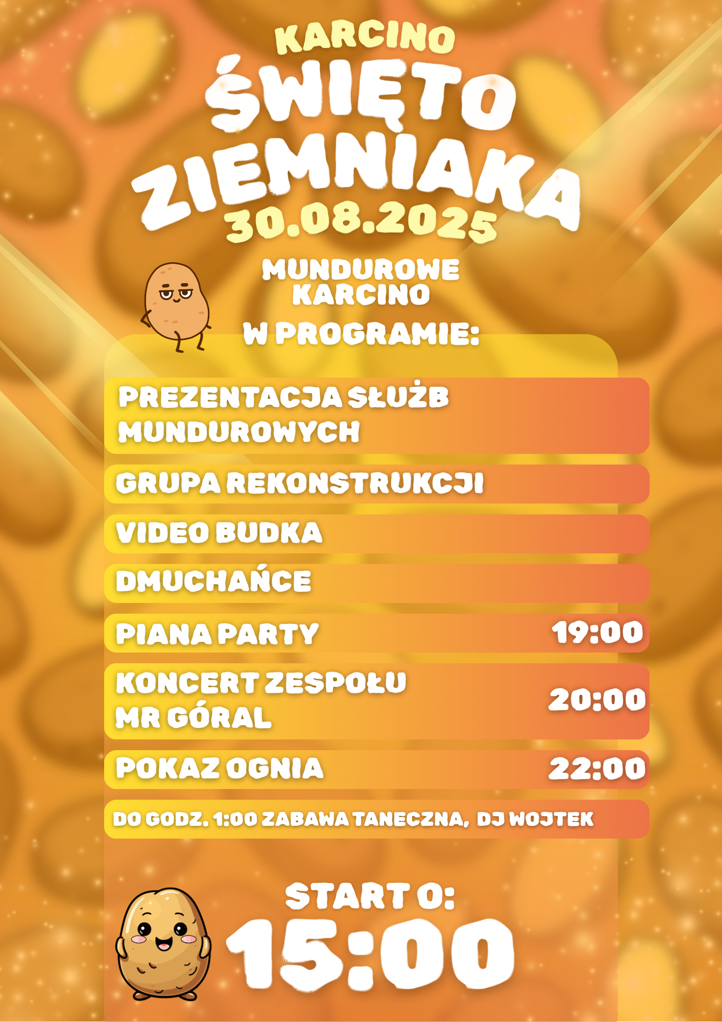 Plakat Święto Ziemniaka - Mundurowe Karcino Plakat Święto Ziemniaka - Mundurowe Karcino