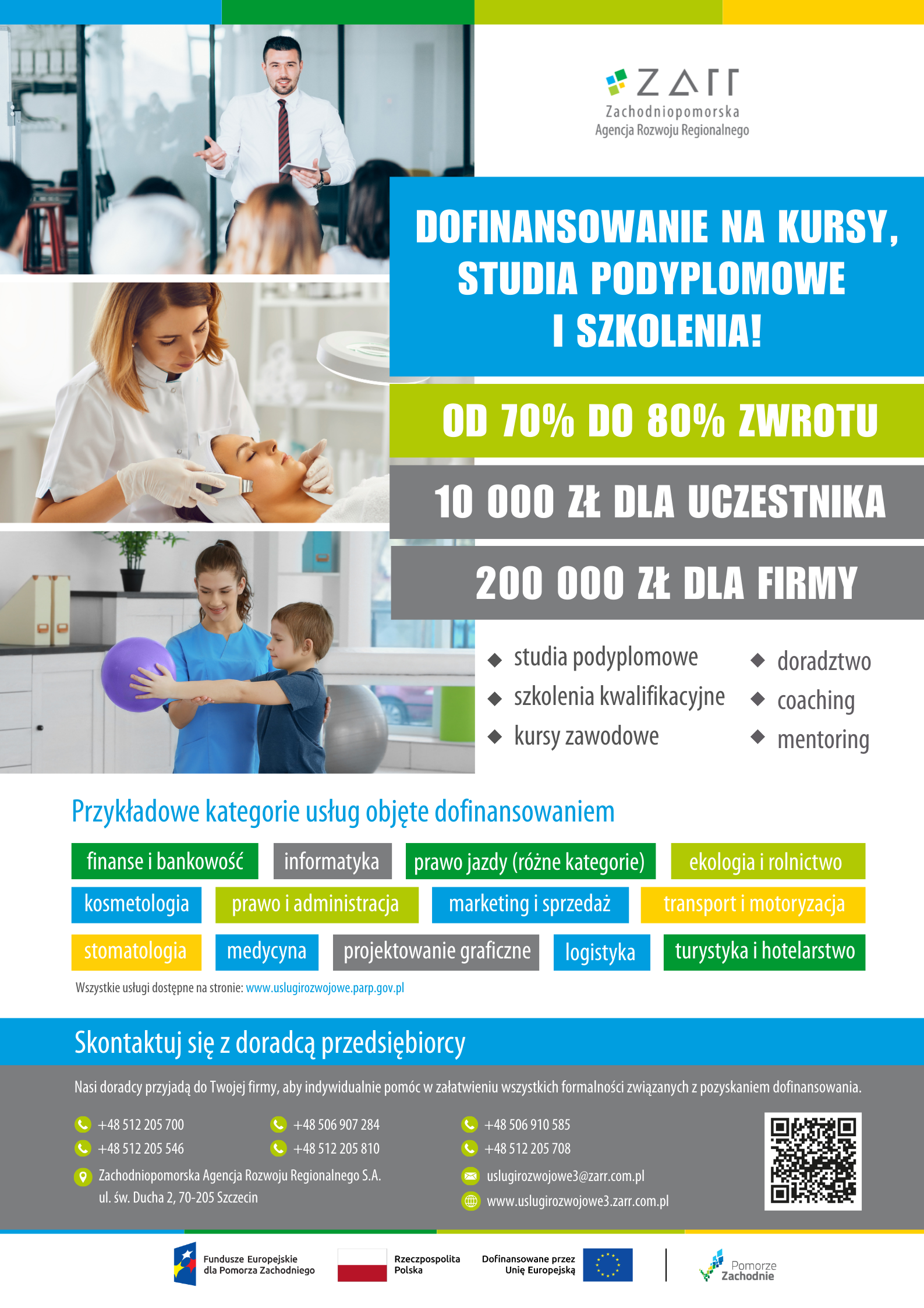 Plakat - Dofinansowanie na kursy, studia podyplomowe i szkolenia!