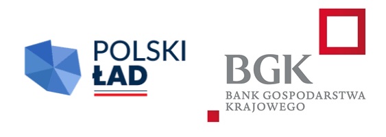 Logotypy programu Polski Ład oraz Banku Gospodarstwa Krajowego